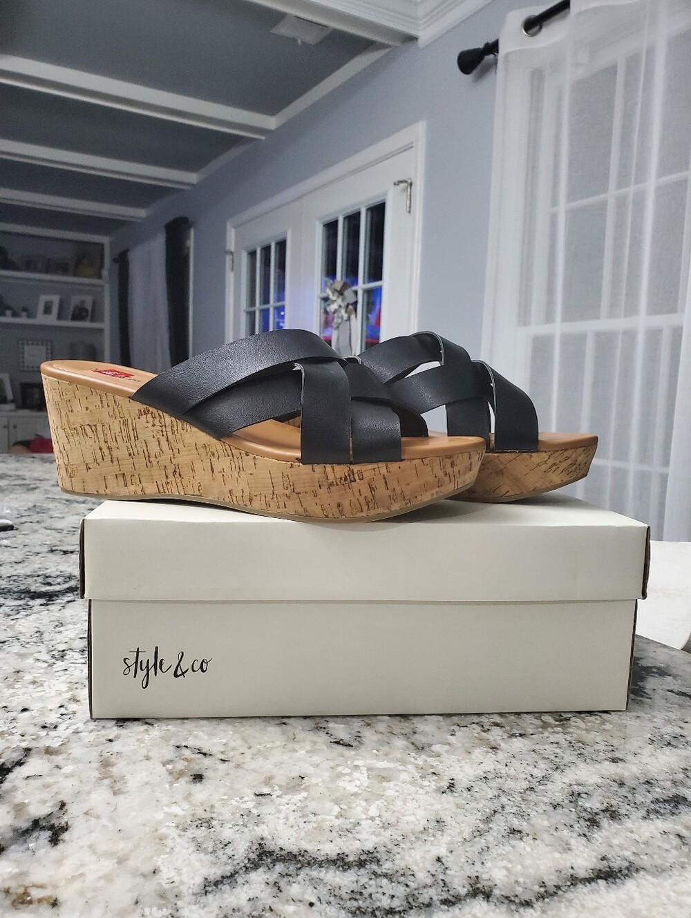 Style & Co. VIOLETTE Womens Cork Wedge Sandals. NEW!